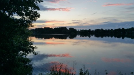 Wambachsee Sonnenuntergang mit Spiegelung