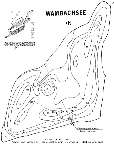 Tiefenkarte Wambachsee Duisburg